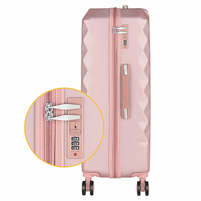 3 pçs rosa mala de viagem malas de viagem 12kg bolsa de bordo mala de viagem bagagem 20 "24" 28 "maletas mala de viagem