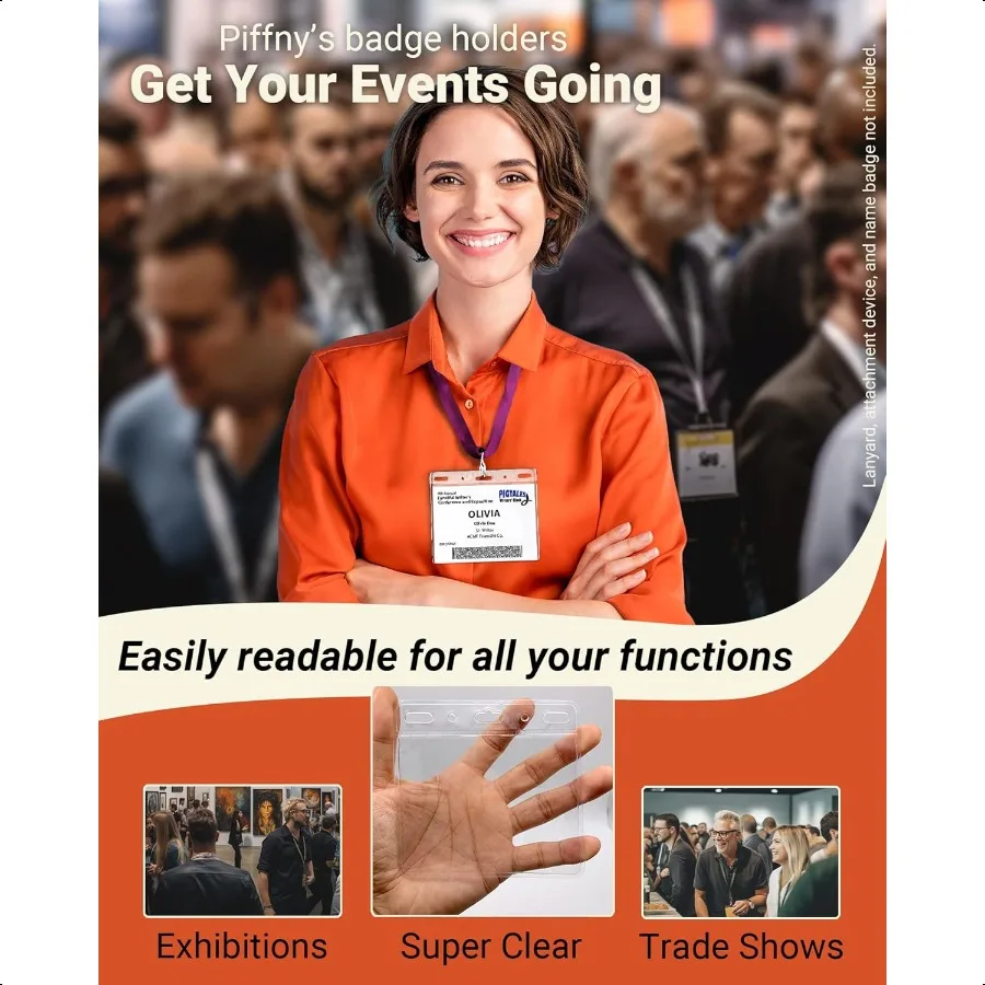 Doorzichtige ID-houder voor Lanyard ID-kaarthouder Waterdicht Inch 4 x 3 Horizontaal 100 stuks