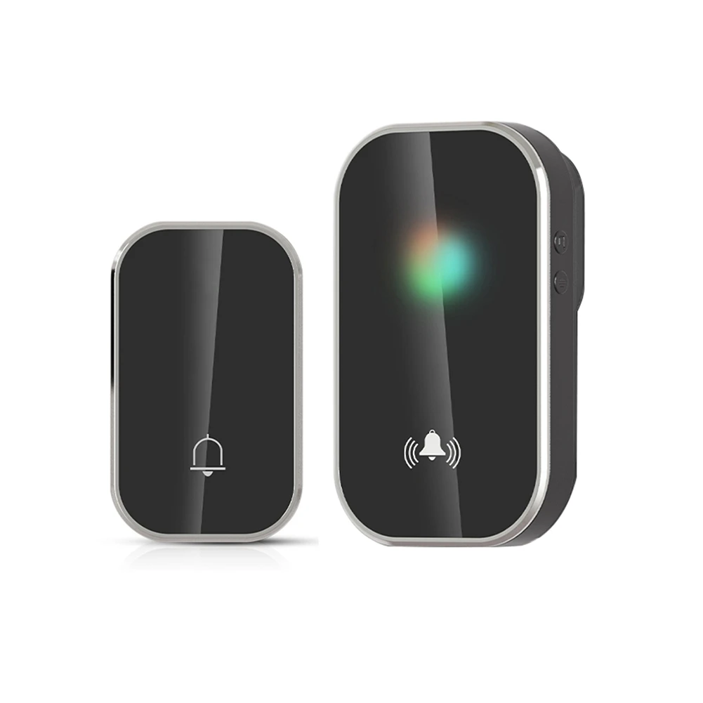 Smart Wireless Doorbell 300m Range Home Welcome Door Bell 38 Songs Melodies Distinction Doorbell Chime Black(EU)