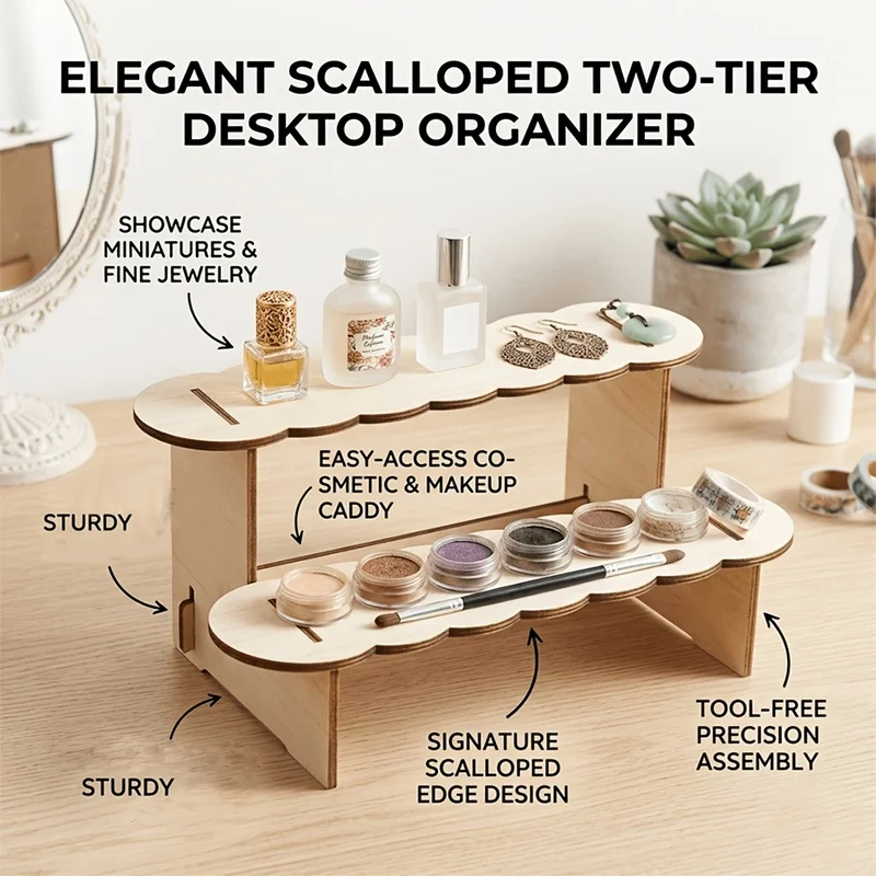 Standing Shelf Cloud Design Detachable Display Rack, Multi-Layer Tiered Desktop Storage Showcase, Cute Cloud Shaped Tabletop