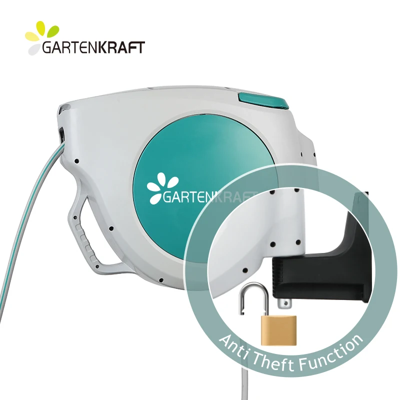 GARTENKRAFT 130Ft Irrigation System Rain Sprinkler Extended Garden Water Hose Reel