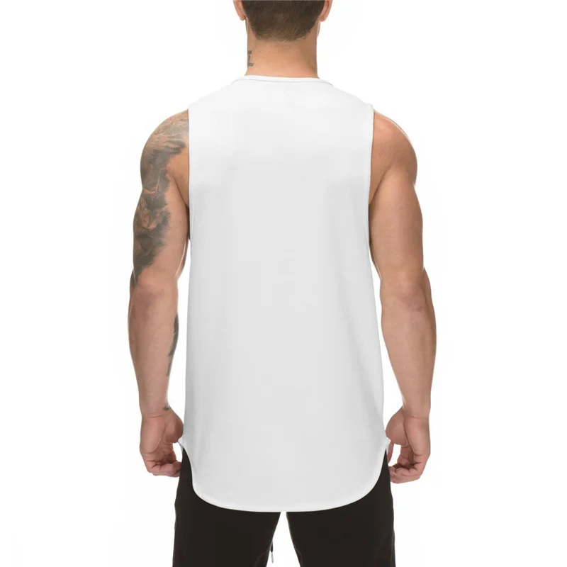 Men Running Vests Polyester Sleeveless Mesh Gym Pumping iron Tank Quick-Dry For Bodybuilding Workout Fitness Training Sportswear