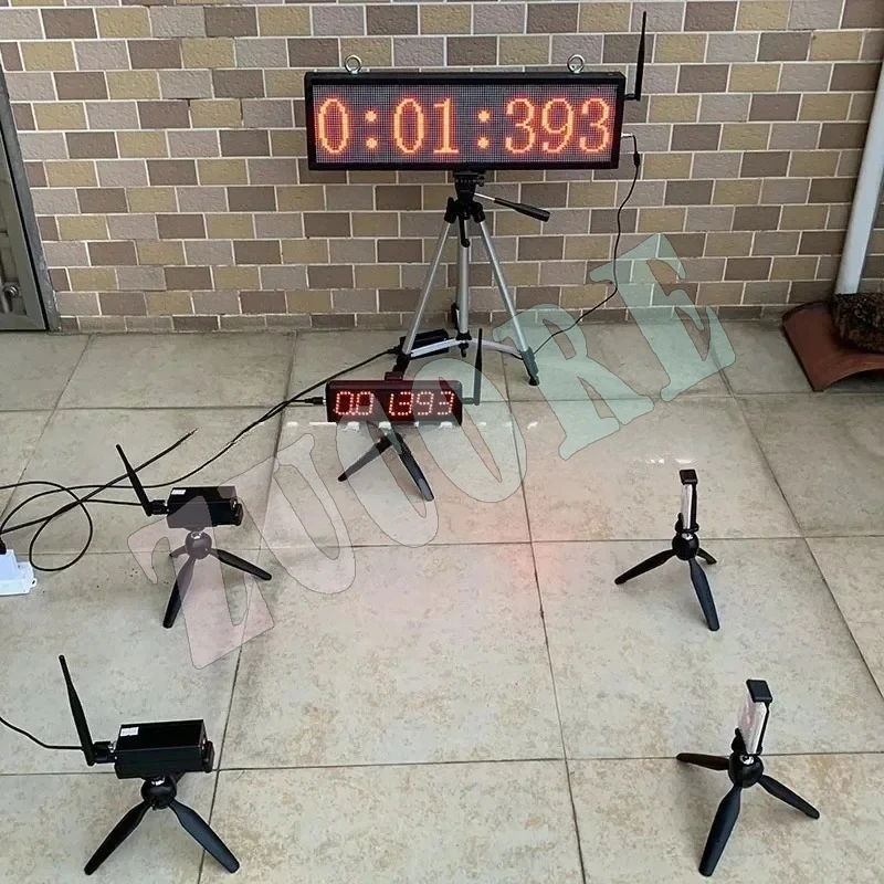 レーシングワイヤレスレーザータイマー軍事訓練スプリント体力テストスポーツタイミングリモートスクリーン同期在庫あり