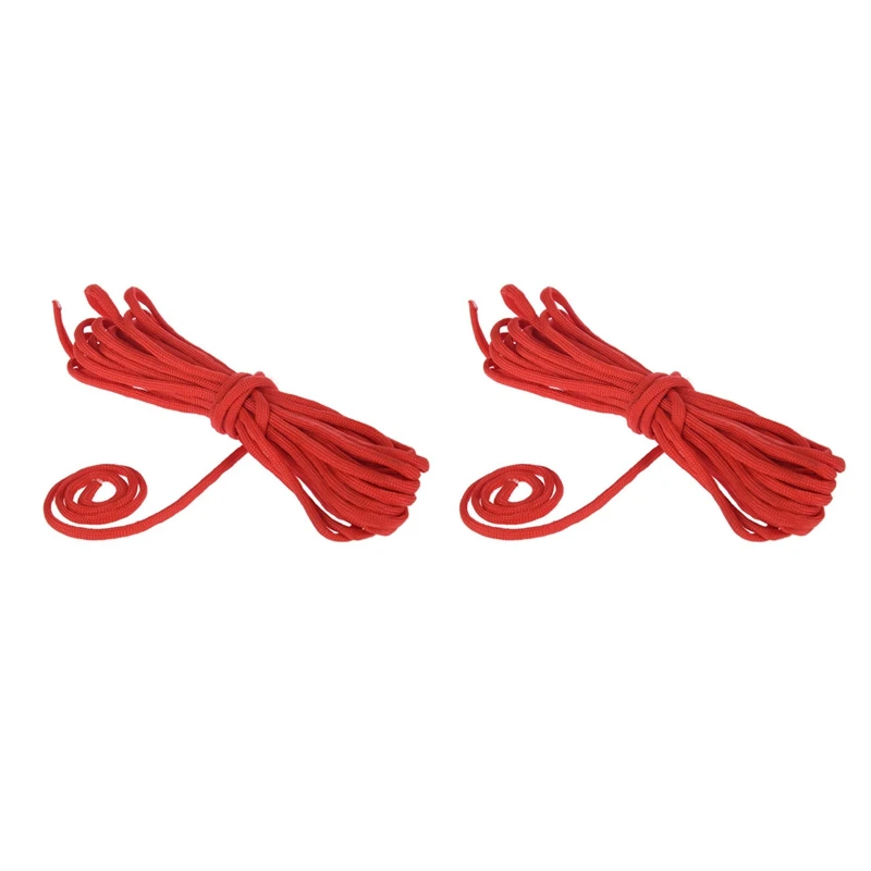 2X Paracord 550 Parachute Rope 7 Core Strand For Climbing Camping Buckle Rope Red 25FT