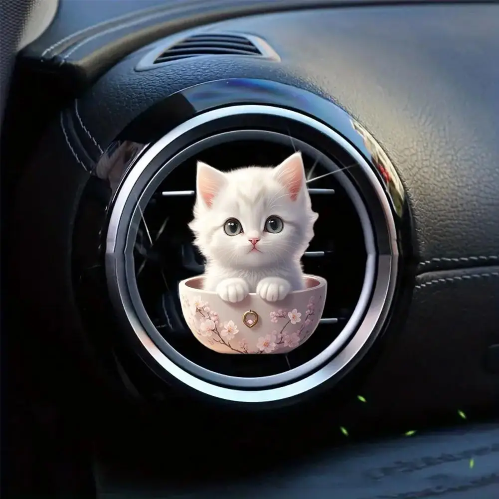 Cartoon Cat And Dog Ventilation Clip Portable Car Air Freshener Air Conditioner Air Outlet Aromatherapy Tablets Car Interior