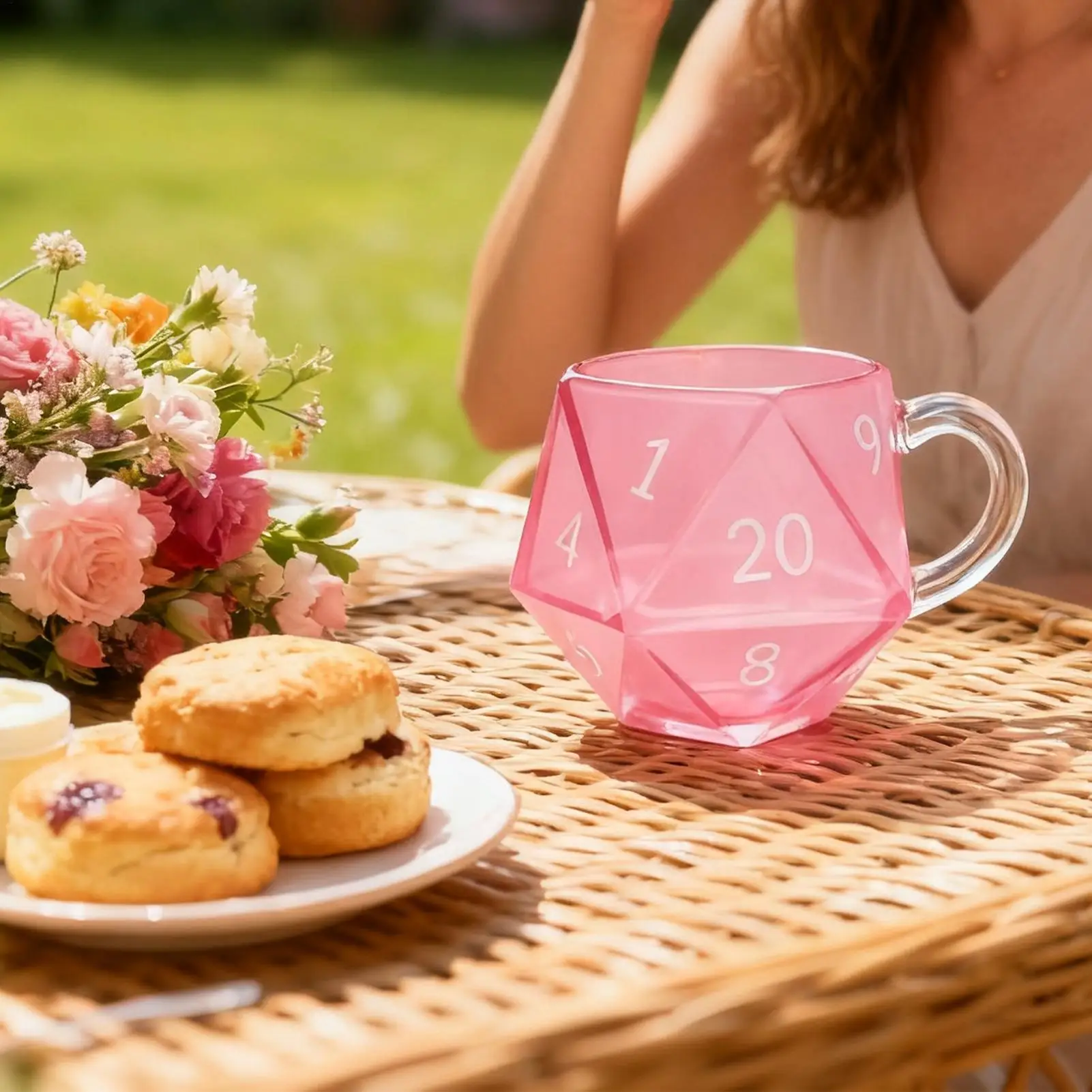 Cup For Tea Polyhedral Dice Beverage Container Glass Drinking Mug For Morning Routine Breaks Birthday Party Seasonal