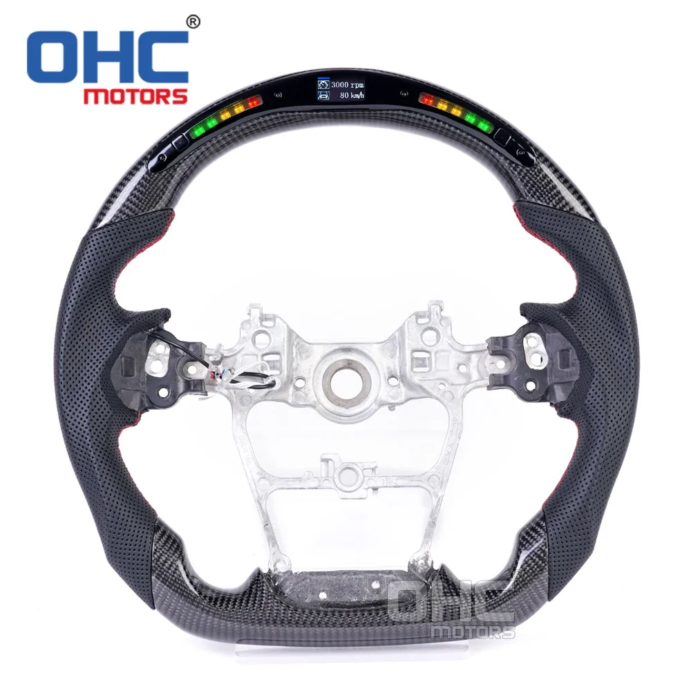 Custom Steering Wheel for toyota Land Cruiser corolla Hilux camry yaris Prado Fortuner LED RPM Carbon Fiber Steering Wheel