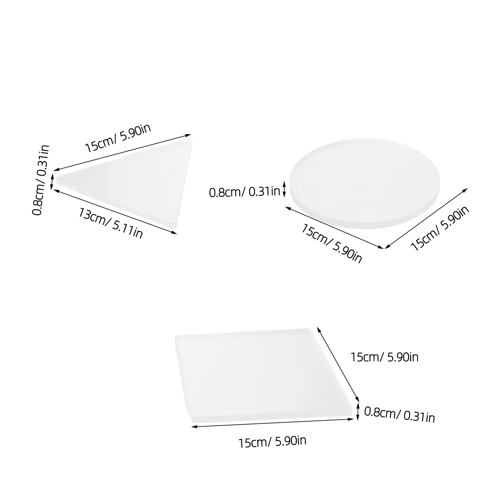 3Pcs Art Gel Plate Reusable For Activities Christmas Card Making Transparent Printing Plates Round