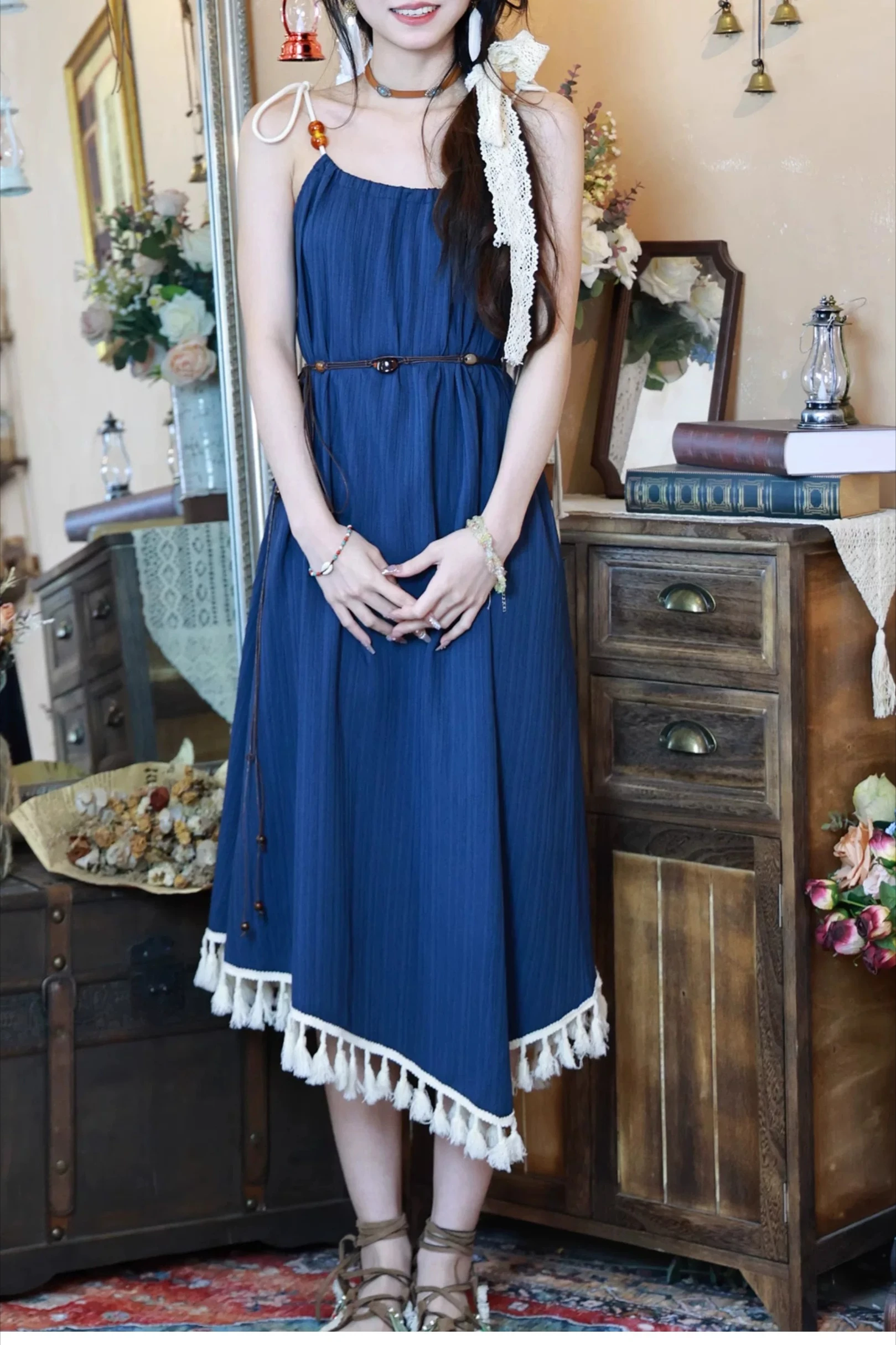 

Summer Fashion New Women's Dress Loose Casual Strap A-line Skirt
