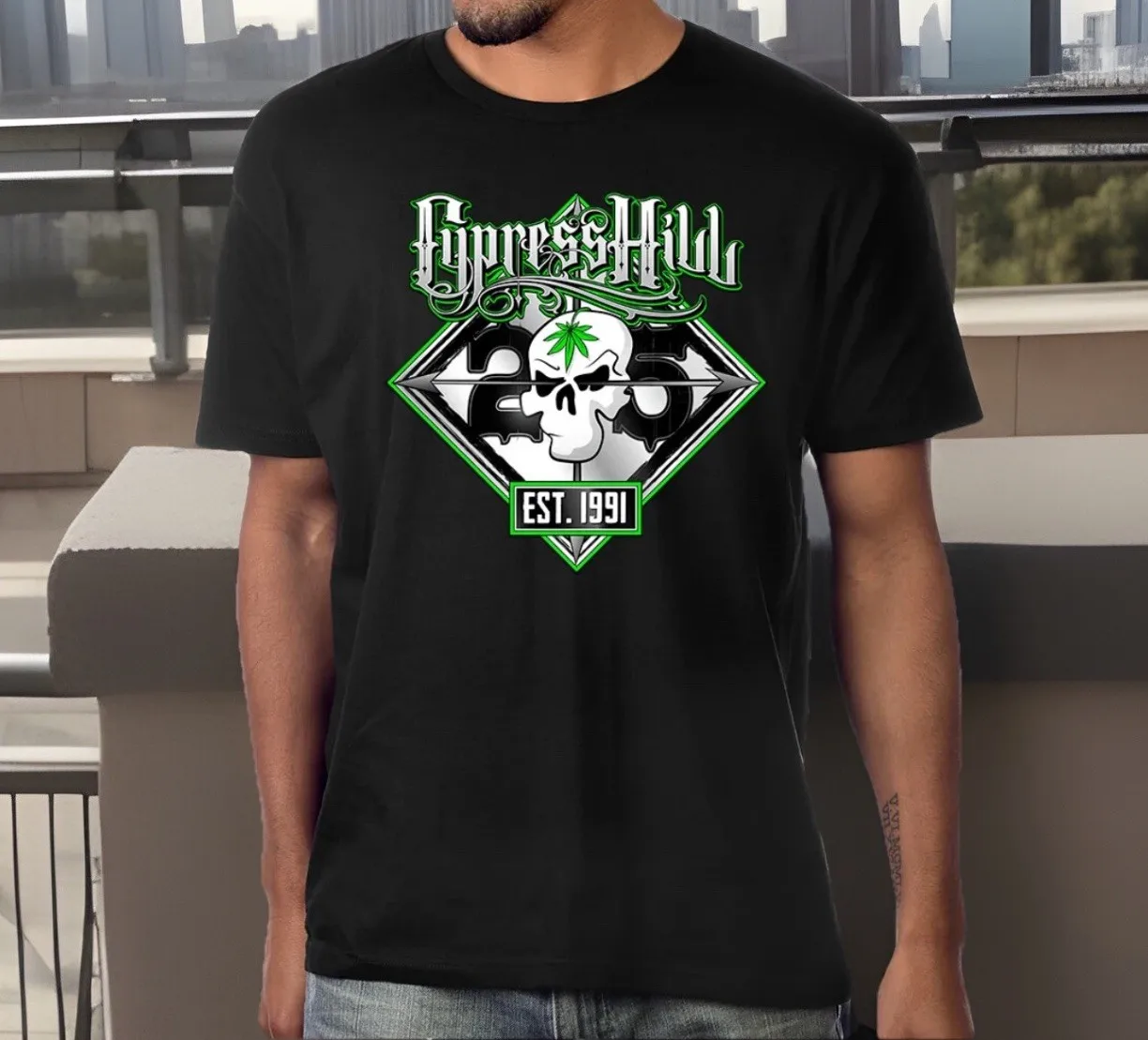 

Мужская футболка Cypress Hill в честь 25-летия в стиле хип-хоп, рэп, музыкальная группа, НОВАЯ маленькая футболка