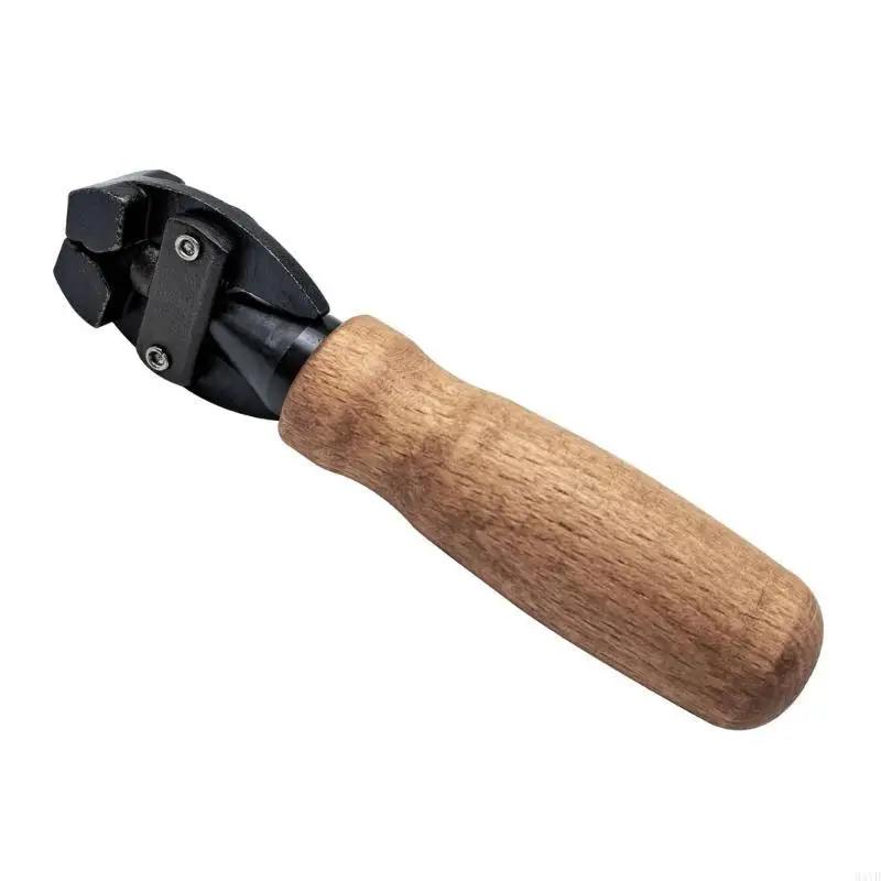 

Wooden Handle Metal Clamp 1.2cm Opening Ranges Heat Resistant Grip Hand Vise M4YD