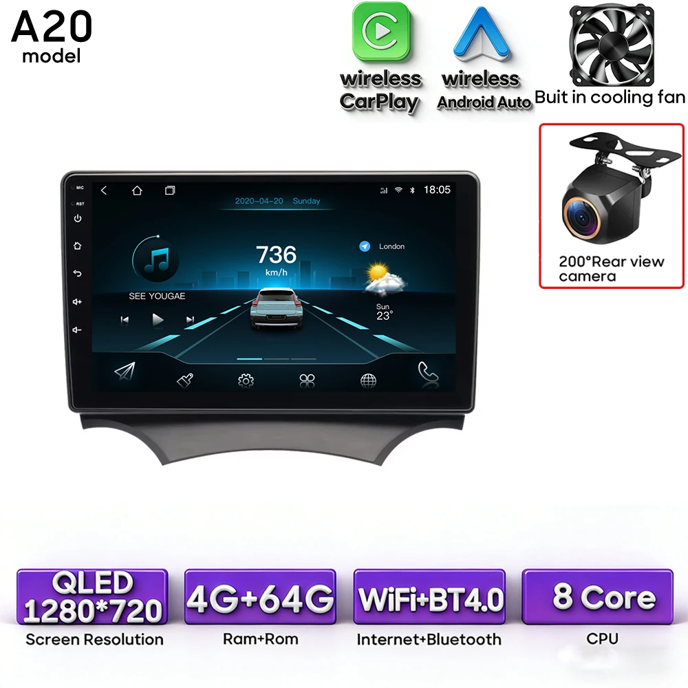 Android 16 voor Ford KA K2 2008 - 2014 Audioscherm Autoradio Videomultimediaspeler Carplay + Android Auto Navigatie GPS 2din