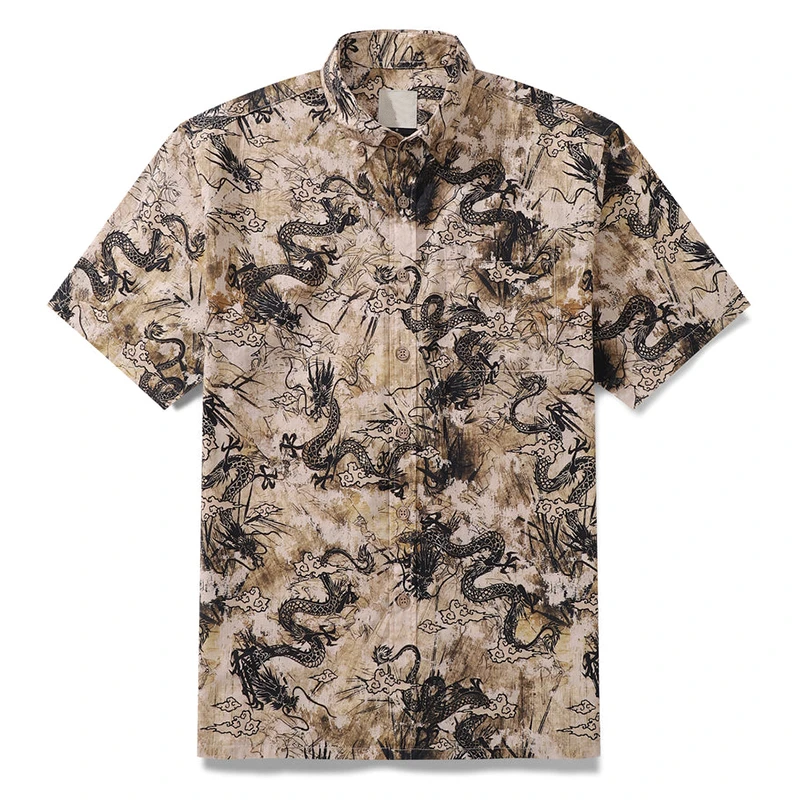 Mens Designer Clothes 3D Print Dragon Graphic Shirt Summer 2024 Travel Hawaii Beach Hawaiian Harajuku Floral Camisa Masculino