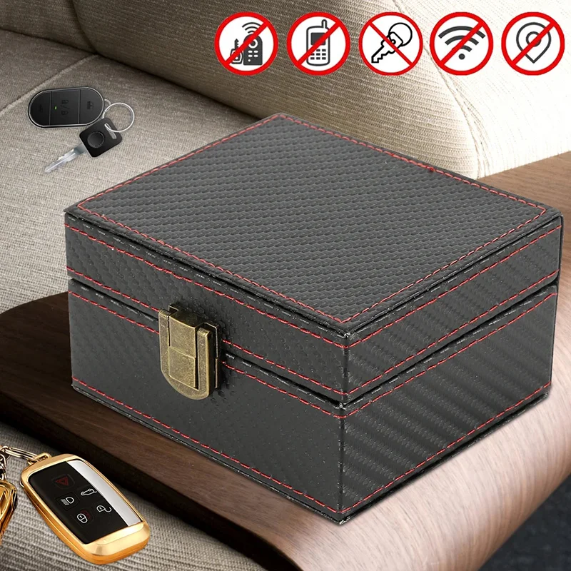 Car Keyless Signal Blocker Anti-Theft Box Key Fob Protector Radiation-proof Safety Auto Storage Box Car Interior Accessories