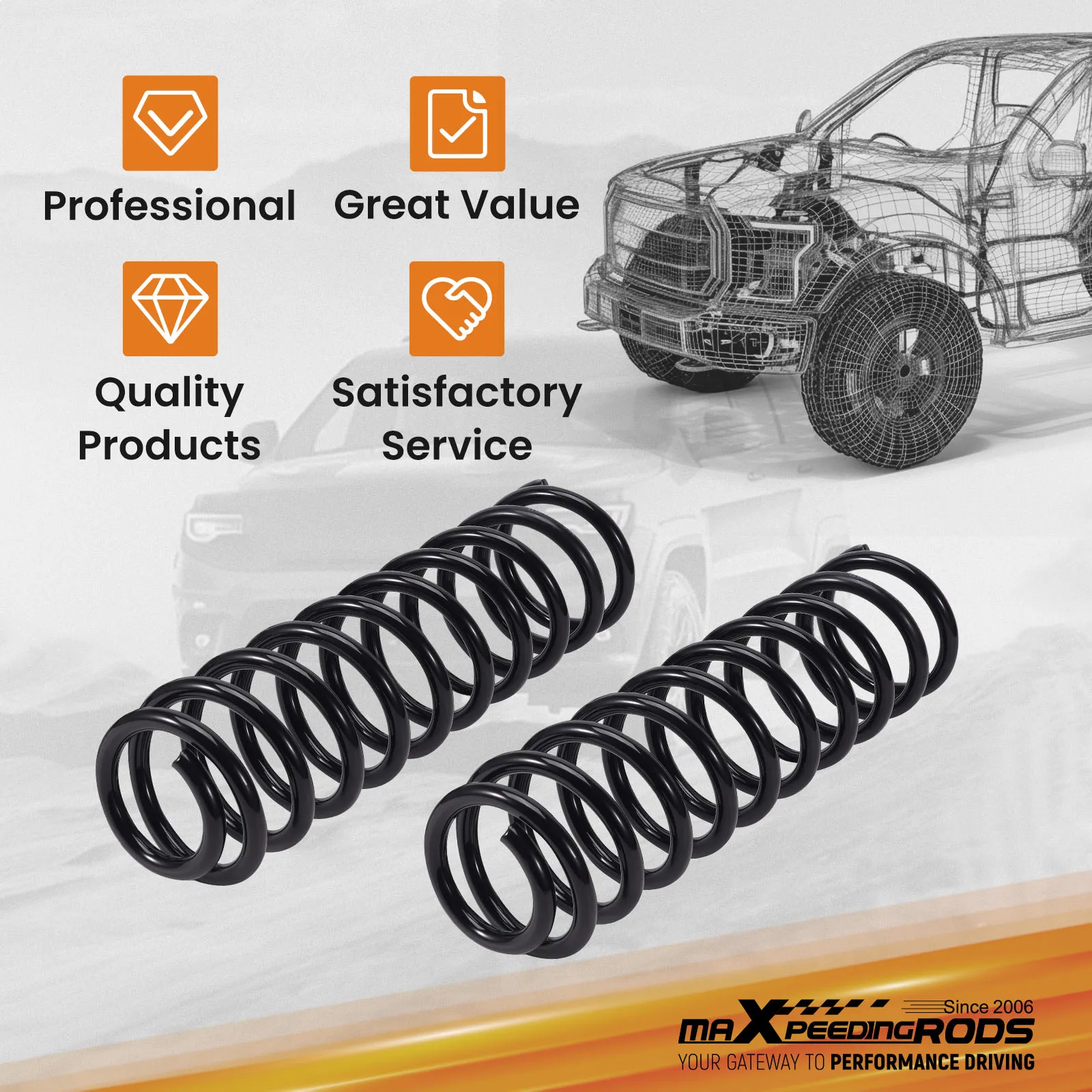 

Пружины передней подвески 2,5 дюйма для Jeep Wrangler JK 2007-18, стальные, для лифт-комплекта, 2,5 дюйма