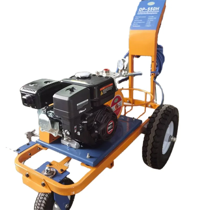 OP-550H Oil Powered Automatic Road Marking Machine Single or Double Line Painting with Engine Core Component