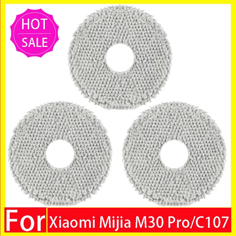 Accessoires voor de Xiaomi Mijia M30 Pro C107: vervangende borstel, zijborstel, HEPA-filter, dweilpad, stofzak, dweilhouder en reserveonderdelen.