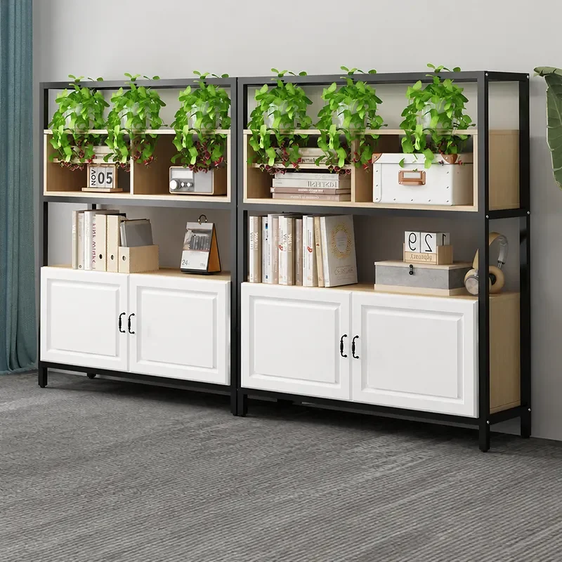 Wrought Iron Screen Partition Cabinet Office Flower Slot Table Edge Low File Cabinet Restaurant Multi Layer Storage Display