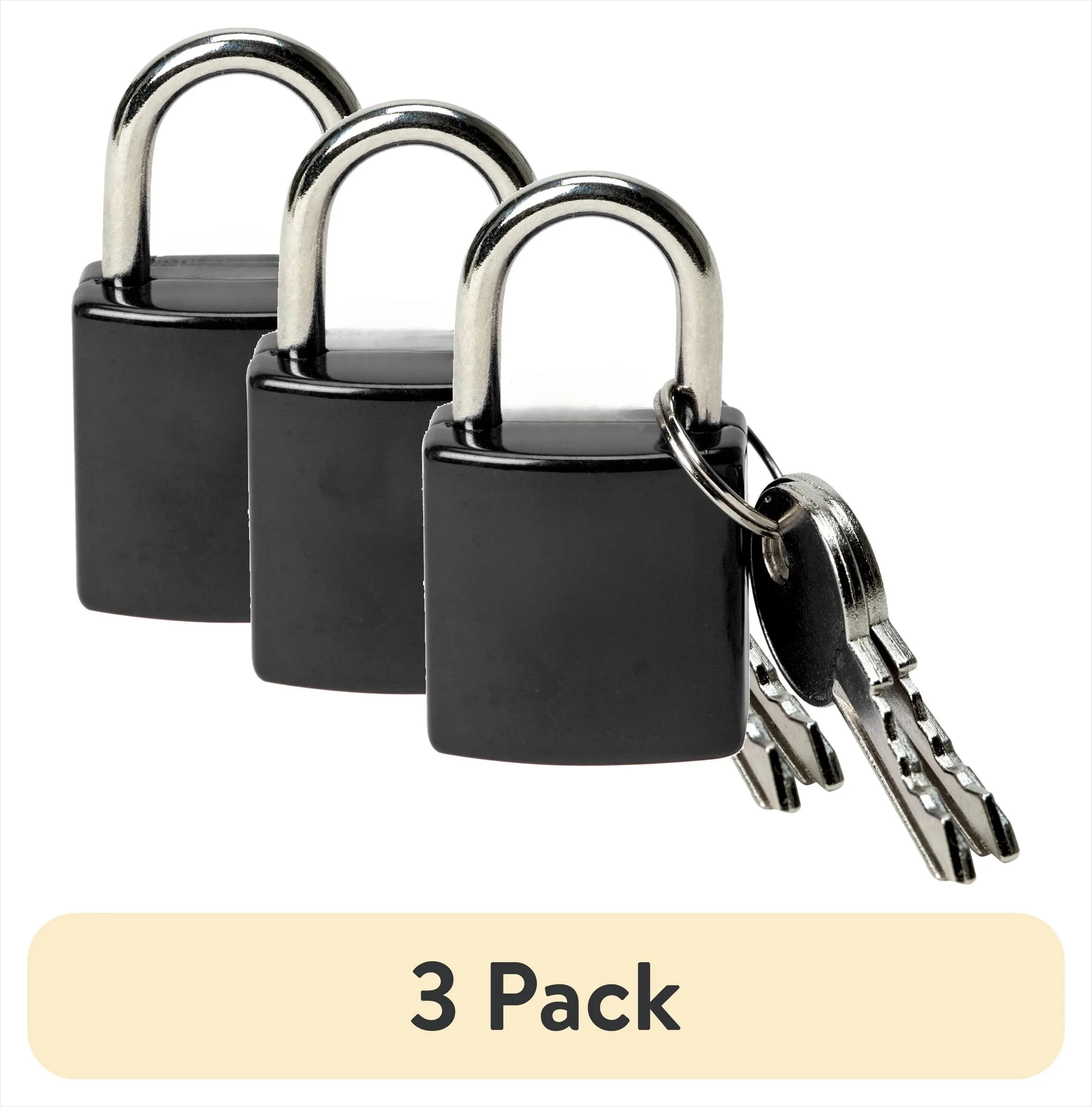 

(3 pack) Key Luggage Locks, Black, Set of 2