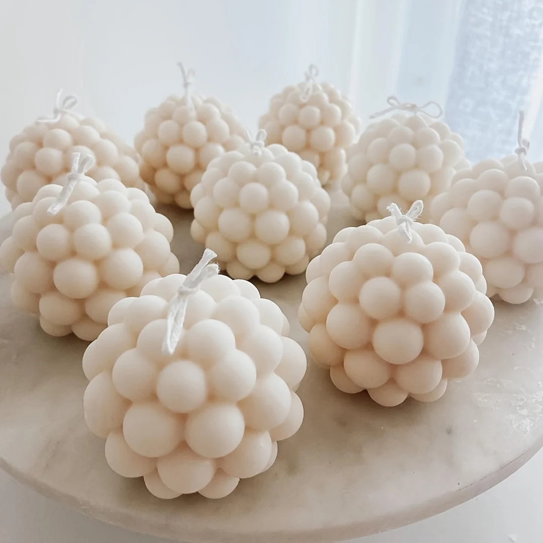 3D Bubble Ball Candle Silicone Mold DIY Bubble Ball Candle Resin Column CandleSoap Flower Specimen Clay Craft Desktop Decoration