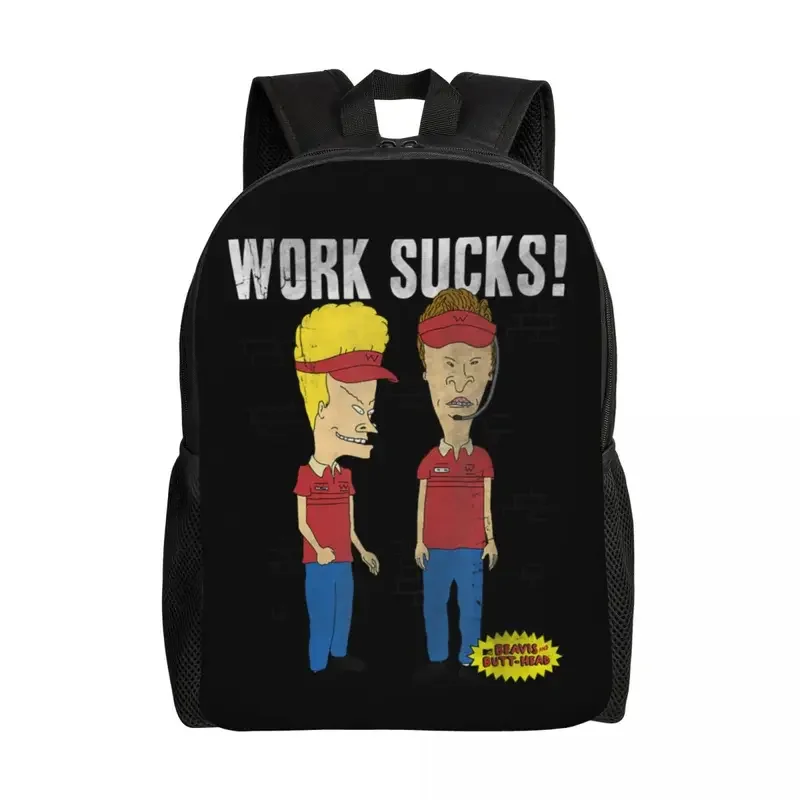 Beavis And Butthead Backpack for Boys Girls MTV At Work Graphic School College Travel Bags Women Men Bookbag Fits 15 Inch Laptop