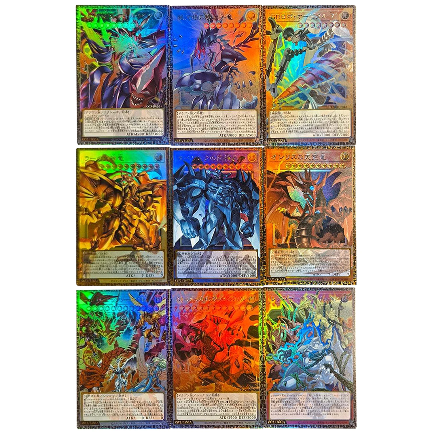 3Pcs/set Diy Self Made Yu-Gi-Oh! Crimson Dragon Quetzacoatl Collection Card Color Flash Ygo Four Heavenly Anime Cards Gift Toys