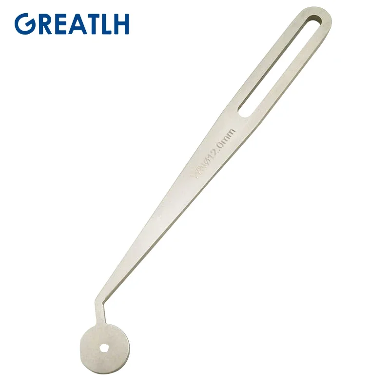 مواد طب الأسنان الرائعة مسطرة قياس مسافة الأسنان من الفولاذ المقاوم للصدأ لتخطيط زراعة الأسنان مسطرة تحديد المواقع #5