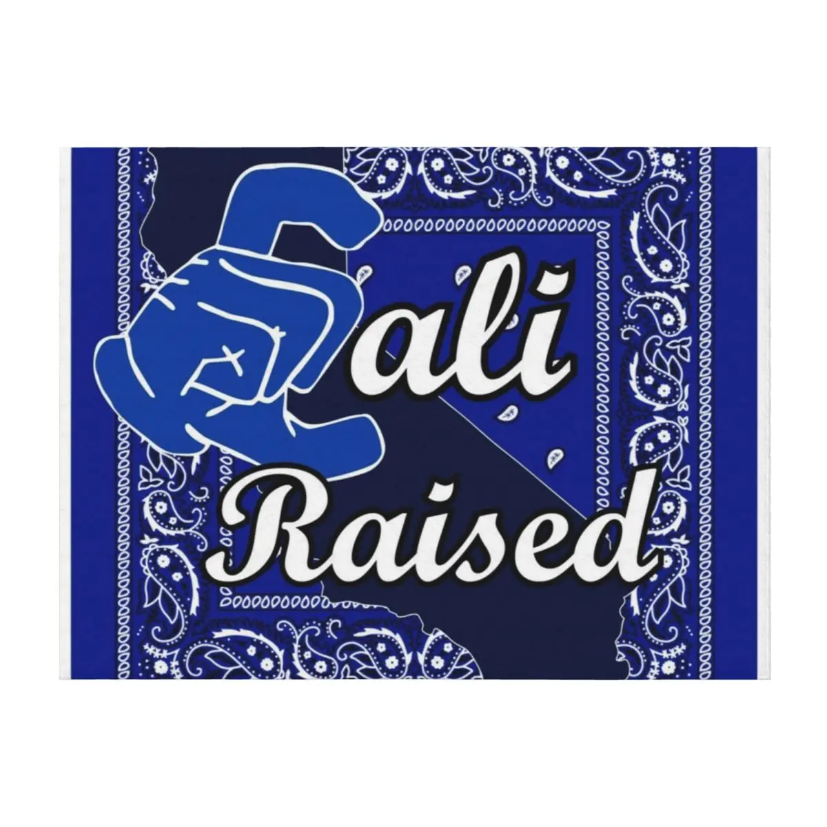 

Cali Raised Blue Bandana Throw Blanket Soft Beds Moving anime Travel Blankets