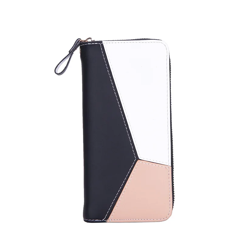 Fashion Contrast Stitching Long Wallet Women Handbags 2022 New Simple Women Large Capacity Zipper Wallet