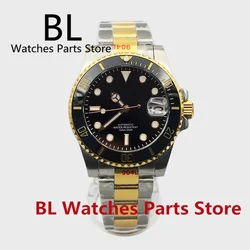 BLIGER 40mm Diver Watch Two-tone Gold BraceletNH35 Luxury Men Mechanical Watches Sapphire Crystal 10Bar Waterproof Luminous