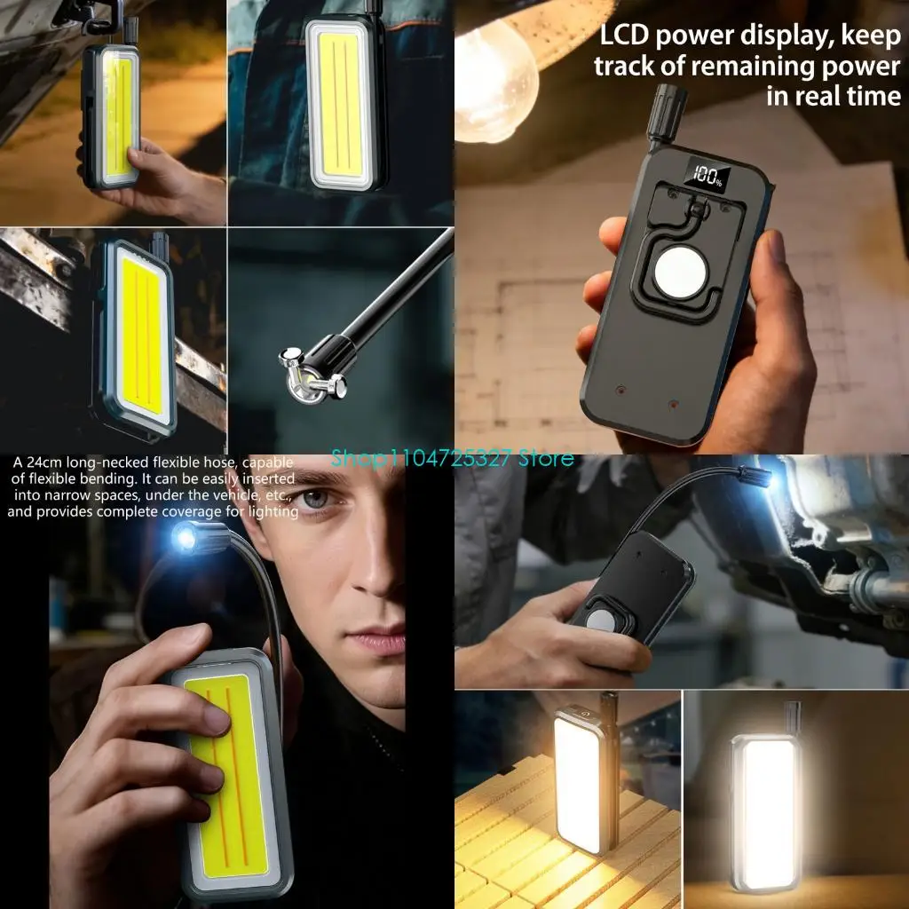 D8KF Compact Work Light Car Repair Emergencies Lamp Portable Floodlight for Mechanics Electricians And Camping