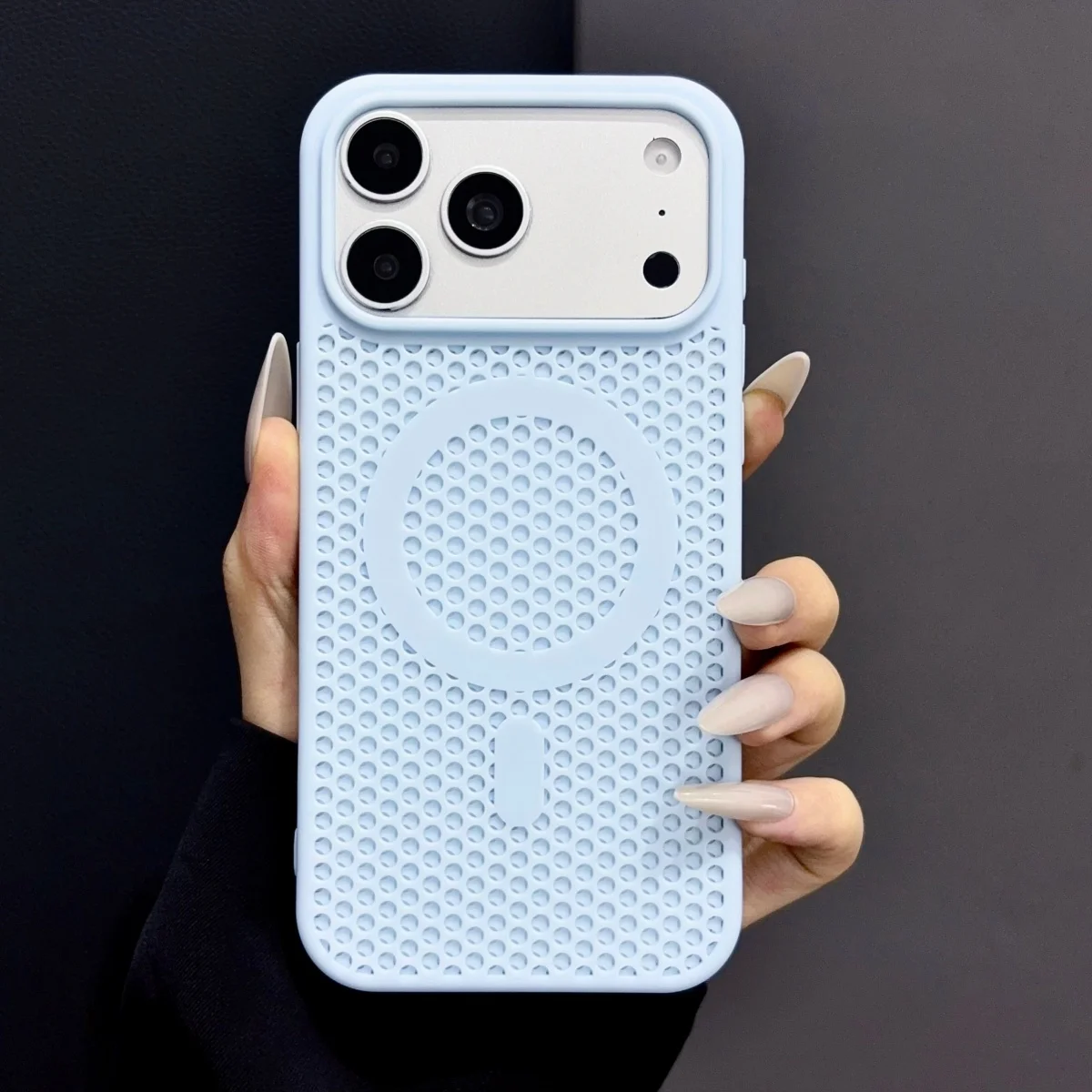 Coque de téléphone souple à refroidissement magnétique en nid d'abeille pour iPhone 18 17 16 15 14 13 Pro Max Plus, dissipation de la chaleur, respirante.