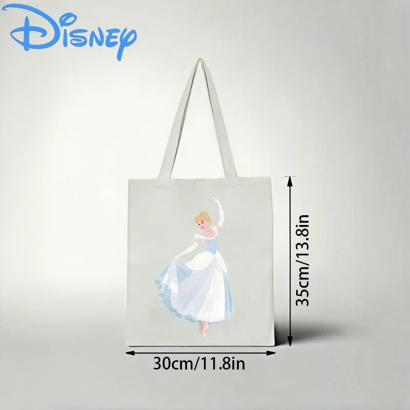 

1PC Kawaii Disney Princess Canvas Shopping Bag, Cinderella Daily Handbag for Fans