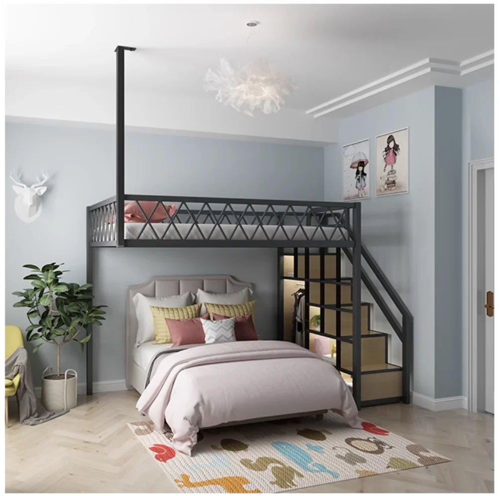 Loft staircase Cabinet Hammock Multi-functional apartment Modern single double second floor loft bed