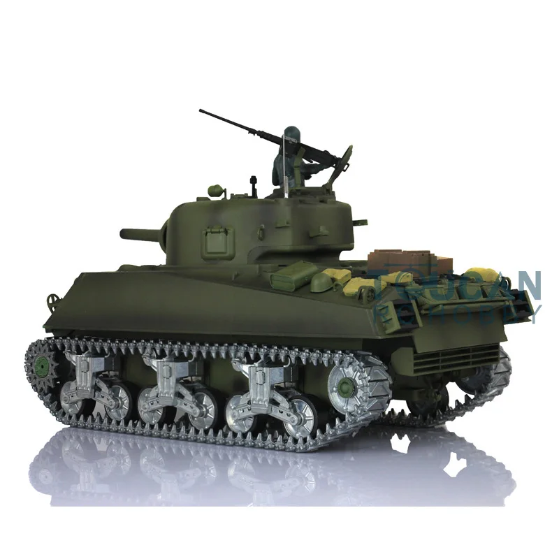 HENG LONG 1/16 7.0 M4A3 Sherman RC Tank wojskowy 3898 360 ° Zdalnie sterowane zabawki FPV Barrel Recoil TH17684
