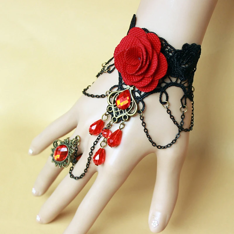 Damen Vintage Steampunk Handschuhe Handgelenk Manschette Ausrüstung Mädchen Schmuck Zubehör viktoria nischen Armbänder Kostüm Spitze Handwäsche