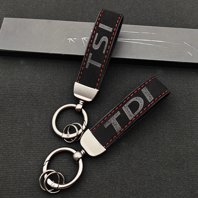 Luxury Leather TSI TDI Men Women Car Keychain ForTSI Keyring Car 4 5 6 7 8 MK2 MK4 MK5 MK6 MK7 Car Key Chain Rings Accessories