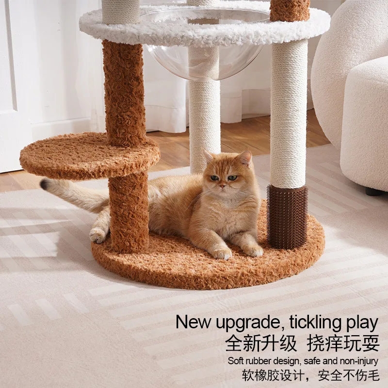 Árbol rascador de madera para gatos, niveles con bola de juguete - imagen 4