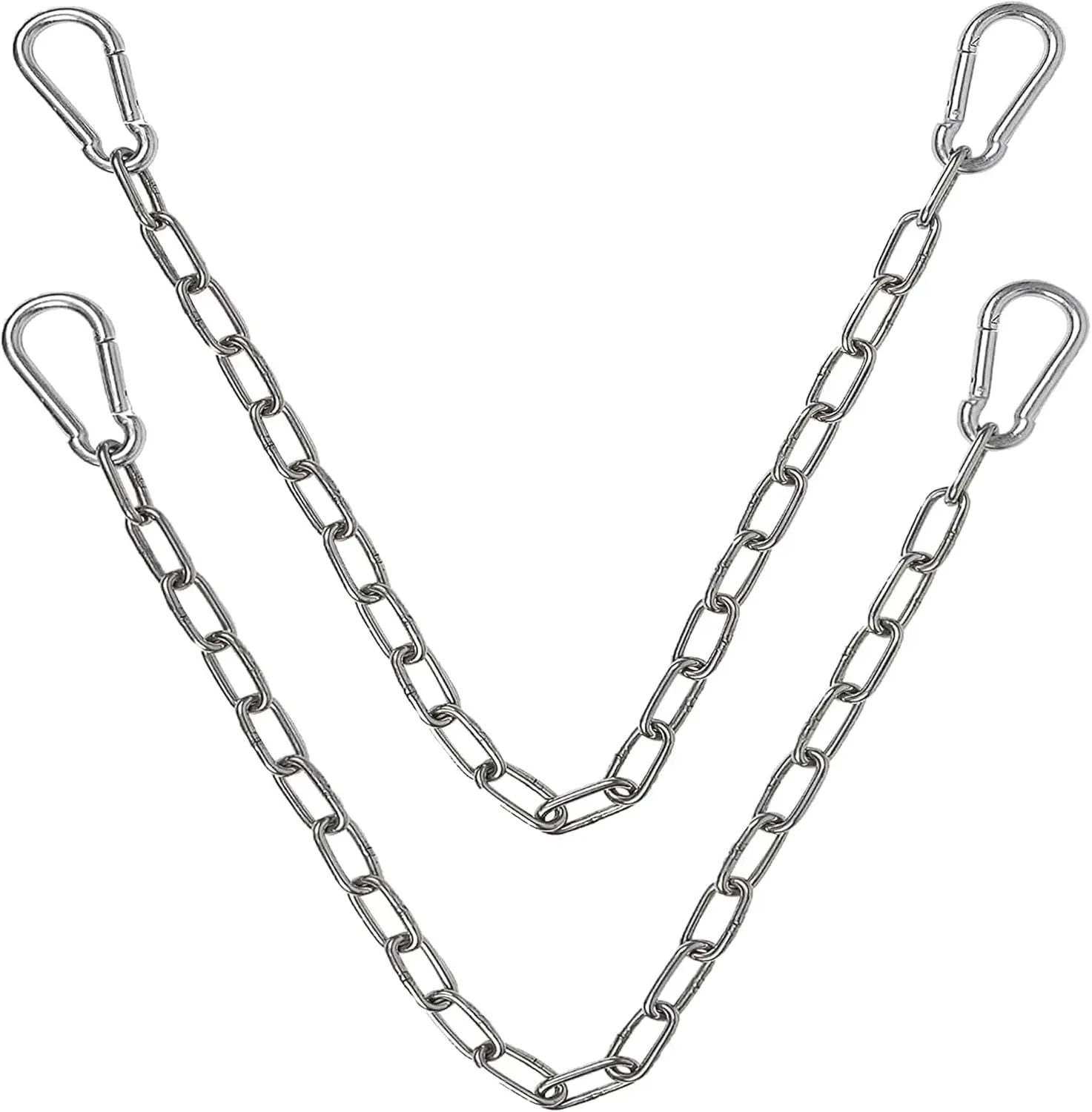 

2Pcs Hammo Hanging Chain Porch Swing Chain Hanging Chair Chain With 4 Carabiners Hammo Chair Hardware For Indoor Outdoor