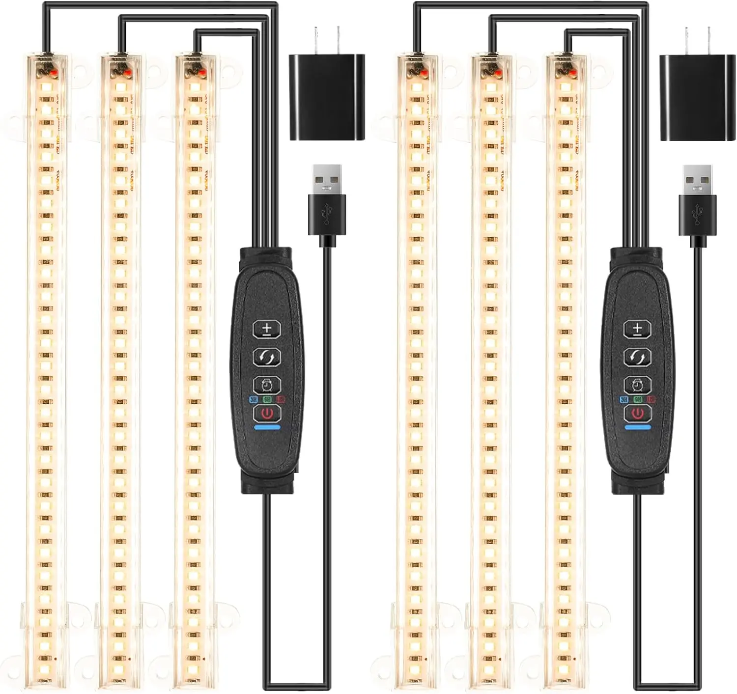 

Full Spectrum LED Grow Light Strips with Timer & Dimmable Levels for Indoor Plants