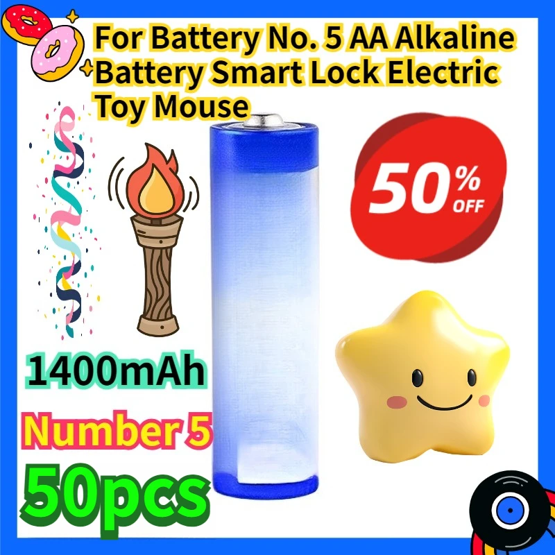 For Battery No 5 AA Alkaline Battery Smart Lock Electric Toy Mouse 50pcs
