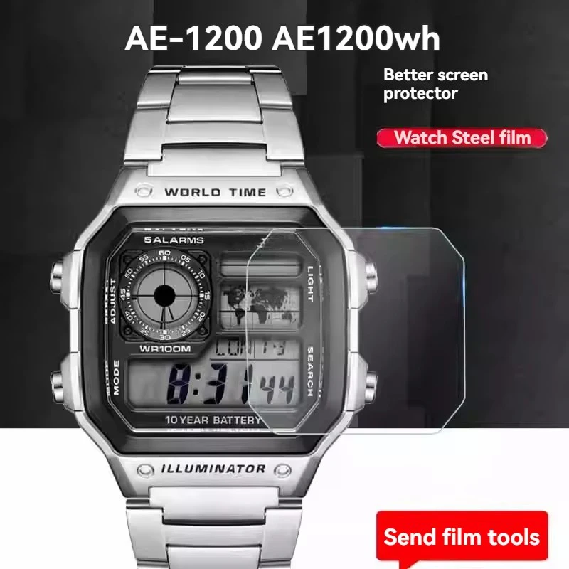 Per Casio AE-1200 AE1200 AE-1300 Orologio Pellicola Temperata AE-1200WH-1B AE-1200WHD AE1200 Orologio Specchio Schermo HD Pellicola Protettiva