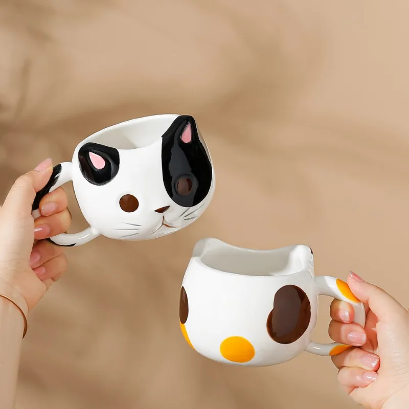 

Cat Ceramic Breakfast Cups Girl Heart Home High Beauty Milk Mugs Cute Temperature Resistant Business Gift Wholesale Drinkware