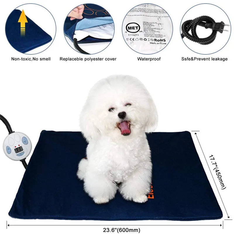 Pet Electric Heating Pad Washable Adjustable Temperature Waterproof Warming Blanket Bed for Dog Cat Small Animal Winnter Used