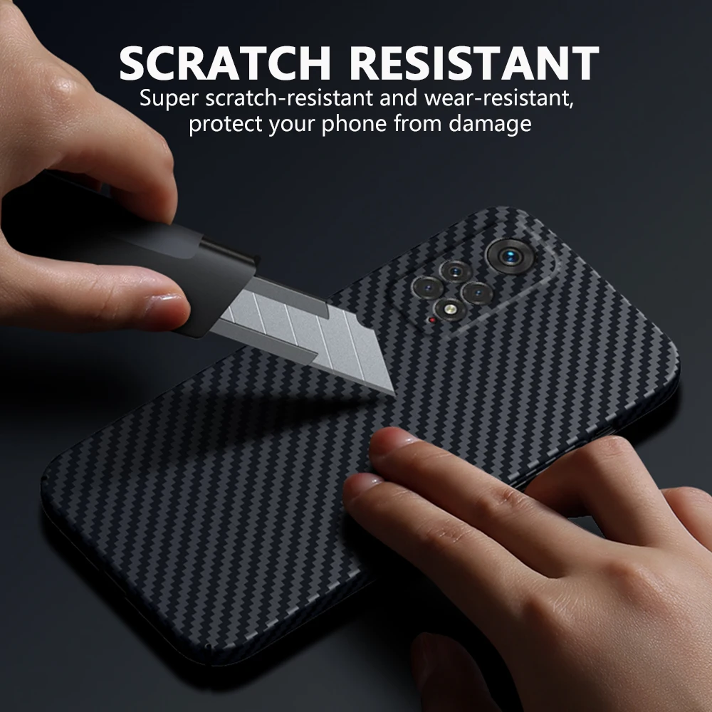 Carbon fiber Hard Case for Xiaomi Redmi Note 11 Pro Max Ultra Thin Lens Protection Luxury Anti-Knock Texture Phone Cover