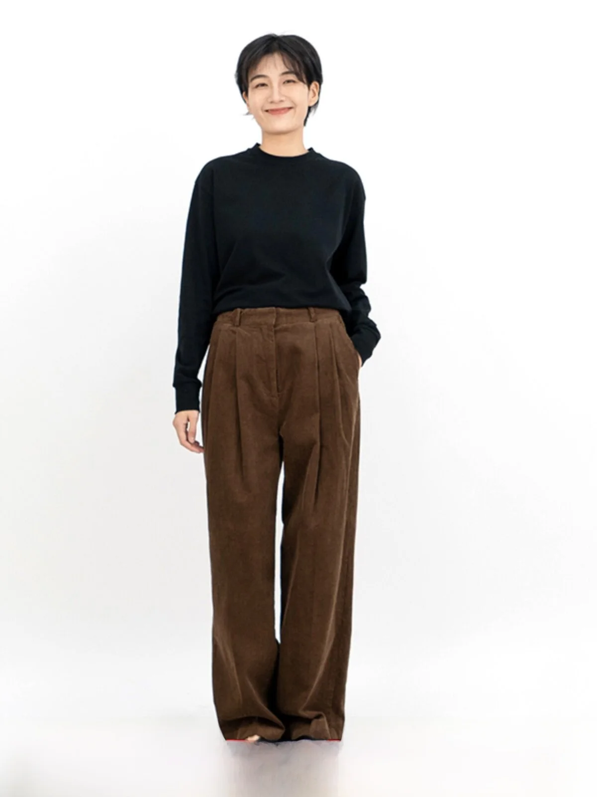

Brown Retro Wide Leg Pants Women's Casual Trousers Spring New Sle Simple Match All Leisure Pants High Waist Commute Sle