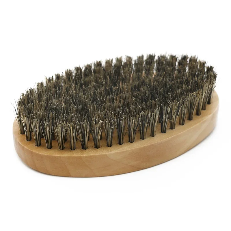 soft boar bristle beard brush hairdressing hair styling comb for beard men\'s shaving brush wood handle beard and mustache brush