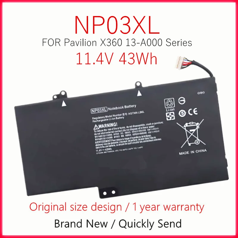 

NP03XL Аккумулятор для ноутбука HP Pavilion X360 13-A000 13-A010DX серии HSTNN-UB6L TPN-Q146 TPN-Q147 TPN-Q148 TPN-Q149 HSTNN-LB6L