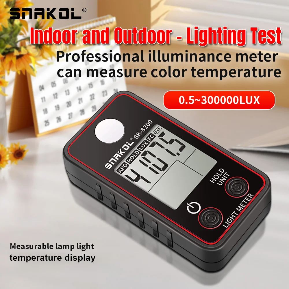 لوكس متر مقياس الإضاءة الرقمي 0 ~ 200,000lux LCD مصباح الجيب متر لوكس/FC قياس تستر الاستشعار مقياس الضوء Luxmeter