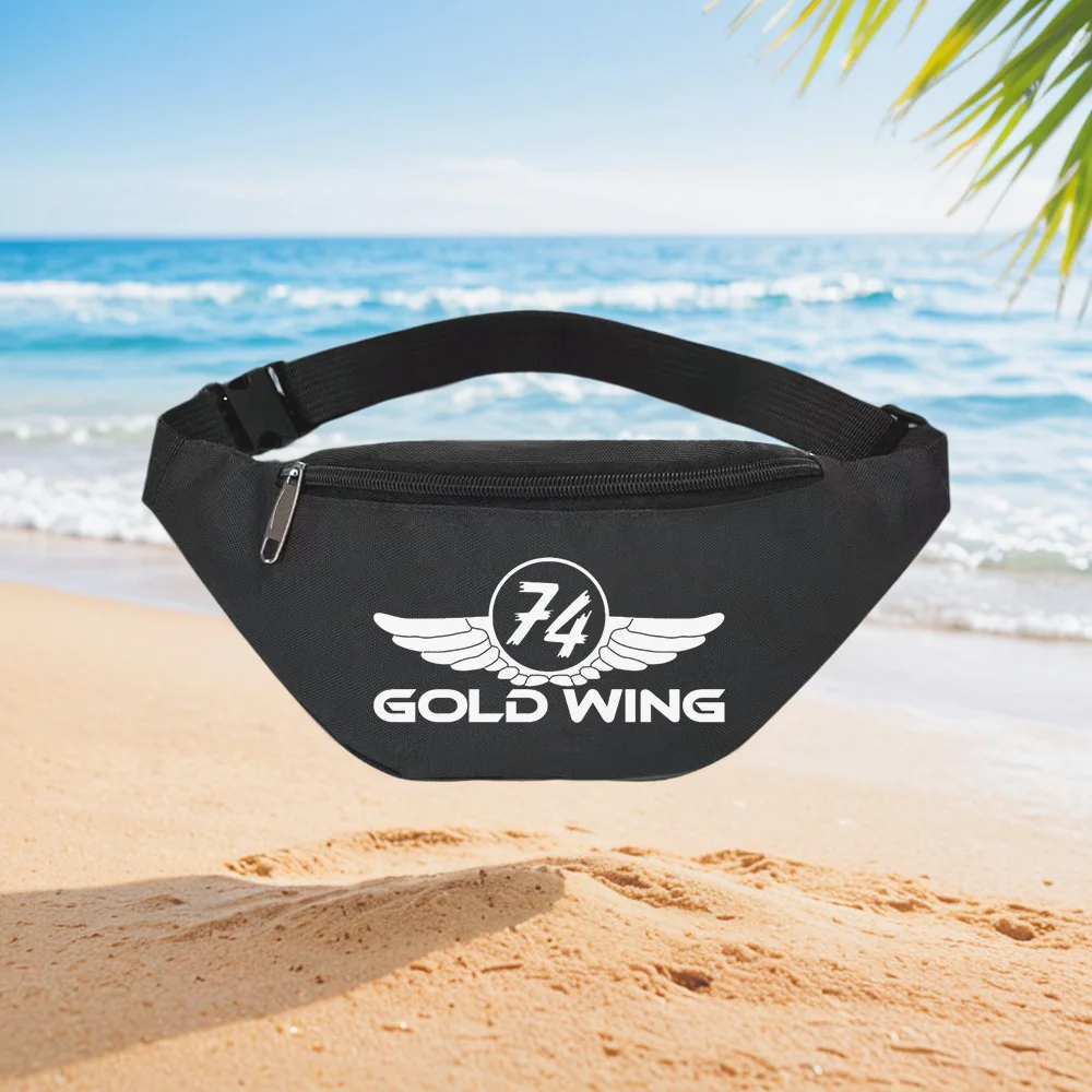 

74 Gold Wing Motorcycle Club Logo Emblem Design Waist Backpack Crossbody Chest Bag Street Casual Sporty Fashionable Simple Uniqu